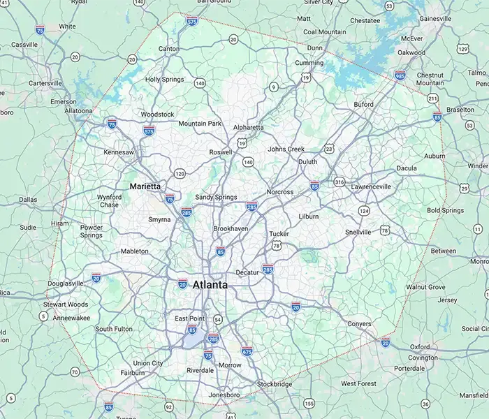 map of the greater Atlanta area